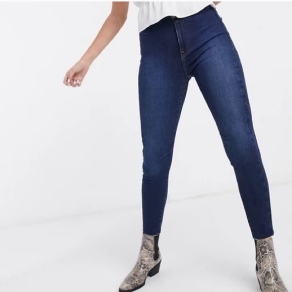 Free People We The Free "Feel Like Sunshine" Dark Wash Skinny Denim sz 24 FP1013 - Picture 2 of 14